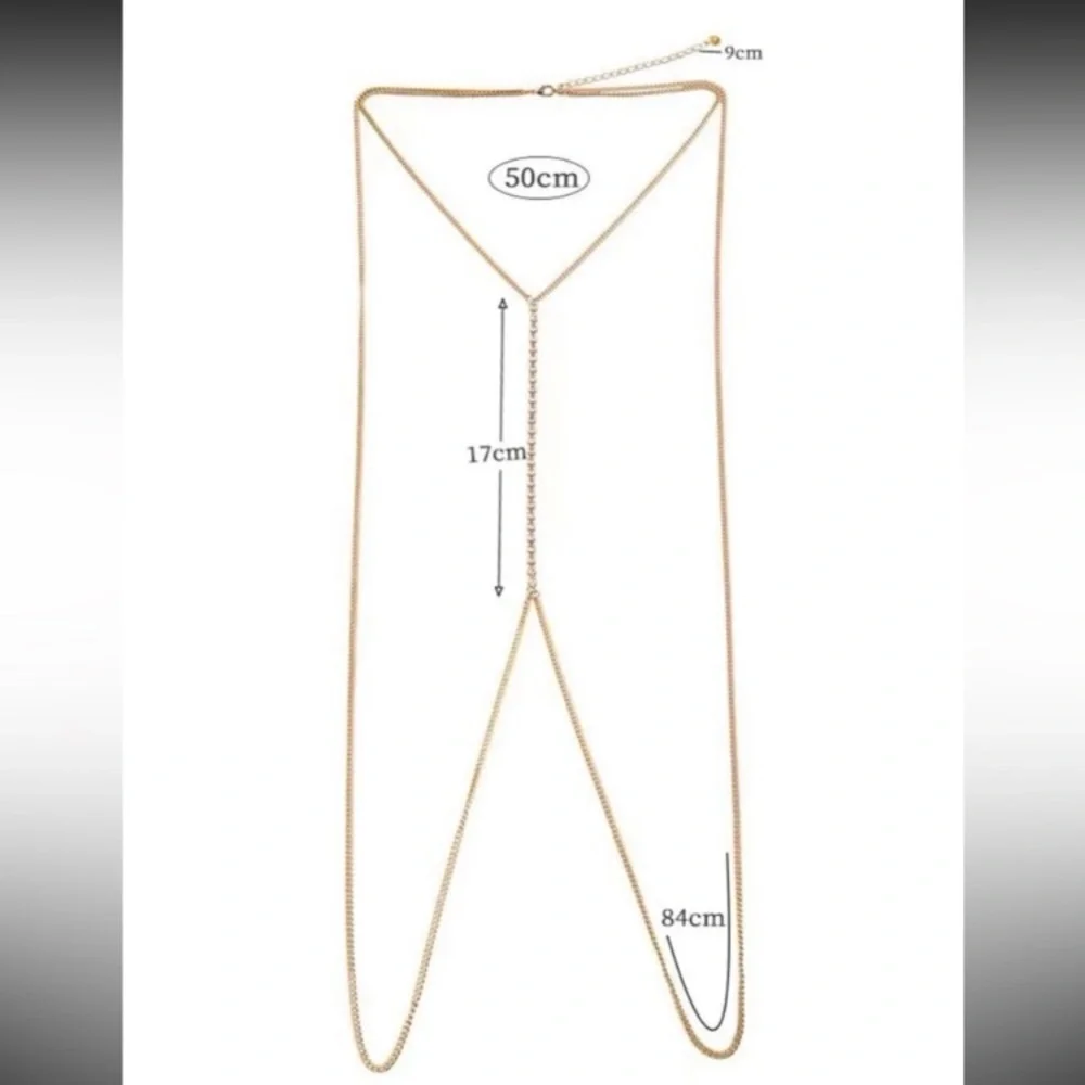 ⭐️ NEW - Rhinestone & Gold Body Chain - Picture 7 of 8